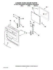 03 - Lower Oven Door Parts parts for Kitchenaid Oven KEBS209BBL00 / from AppliancePartsPros.com