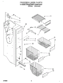 04 - Freezer Liner parts for Kitchenaid Refrigerator KSRS25FBWH00 / from AppliancePartsPros.com