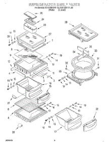 04 - Refrigerator Shelf parts for Kitchenaid Refrigerator KSRS25FDWH02 / from AppliancePartsPros.com
