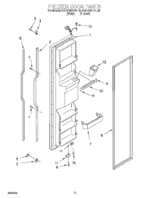 08 - Freezer Door parts for Kitchenaid Refrigerator KSRS25FDWH02 / from AppliancePartsPros.com