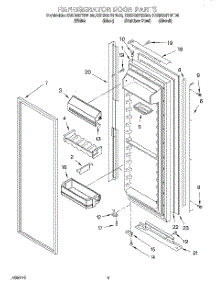 06 - Refrigerator Door parts for Kitchenaid Refrigerator KSRB25FHSS00 / from AppliancePartsPros.com