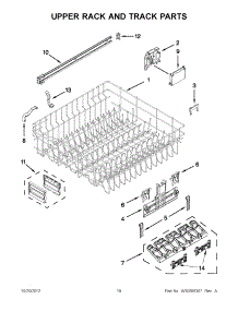 09 - Upper Rack And Track Parts parts for Kitchenaid Dishwasher KUDE20IXWH9 / from AppliancePartsPros.com