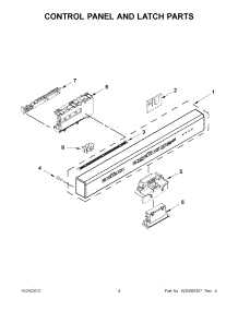 02 - Control Panel And Latch Parts parts for Kitchenaid Dishwasher KUDE20IXBL9 / from AppliancePartsPros.com