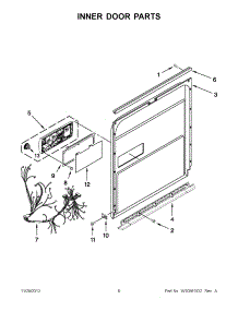 03 - Inner Door Parts parts for Kitchenaid Dishwasher KUDL15FXSS6 / from AppliancePartsPros.com