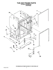05 - Tub And Frame Parts parts for Kitchenaid Dishwasher KUDE40FXPA6 / from AppliancePartsPros.com