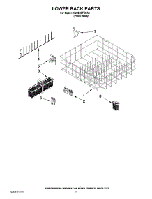 10 - Lower Rack Parts parts for Kitchenaid Dishwasher KUDE40FXPA6 / from AppliancePartsPros.com