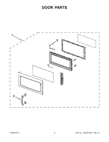 02 - Door Parts parts for Kitchenaid Microwave KHMS2040BWH0 / from AppliancePartsPros.com