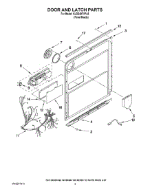 03 - Door And Latch Parts parts for Kitchenaid Dishwasher KUDS40FVPA0 / from AppliancePartsPros.com