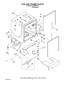 05 - Tub And Frame Parts parts for Kitchenaid Dishwasher KUDS40FVPA0 / from AppliancePartsPros.com