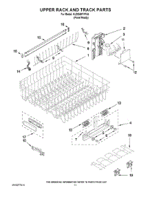 09 - Upper Rack And Track Parts parts for Kitchenaid Dishwasher KUDS40FVPA0 / from AppliancePartsPros.com