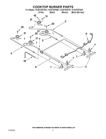 02 - Cooktop Burner Parts parts for Kitchenaid Range YKGST307HW4 / from AppliancePartsPros.com