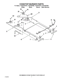 02 - Cooktop Burner Parts parts for Kitchenaid Range YKGST307HT3 / from AppliancePartsPros.com