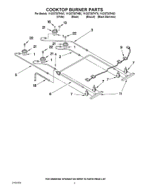 02 - Cooktop Burner Parts parts for Kitchenaid Range YKGST307HT0 / from AppliancePartsPros.com
