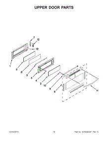 05 - Upper Door Parts parts for Kitchenaid Range KGRS505XBL04 / from AppliancePartsPros.com
