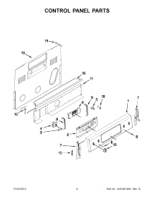 02 - Control Panel Parts parts for Kitchenaid Range KERS202BBL0 / from AppliancePartsPros.com