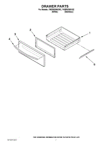 05 - Drawer Parts parts for Kitchenaid Range YKERS206XW2 / from AppliancePartsPros.com