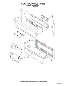 02 - Control Panel Parts parts for Kitchenaid Range KERS308XSS2 / from AppliancePartsPros.com