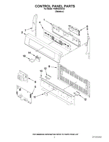 02 - Control Panel Parts parts for Kitchenaid Range YKERS308XS2 / from AppliancePartsPros.com
