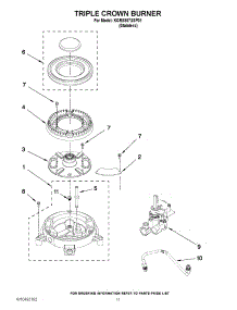 08 - Triple Crown Burner parts for Kitchenaid Oven KGRS807XSP01 / from AppliancePartsPros.com