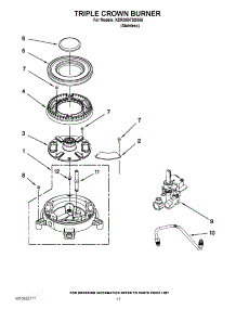 08 - Triple Crown Burner parts for Kitchenaid Range KDRS807SSS05 / from AppliancePartsPros.com
