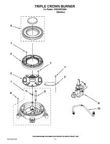 08 - Triple Crown Burner parts for Kitchenaid Range YKDSS907SS04 / from AppliancePartsPros.com