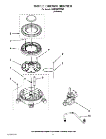08 - Triple Crown Burner parts for Kitchenaid Oven KGRS807SSS03 / from AppliancePartsPros.com