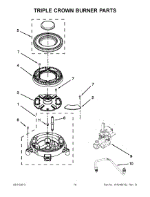 08 - Triple Crown Burner Parts parts for Kitchenaid Oven KGSS907SBL03 / from AppliancePartsPros.com