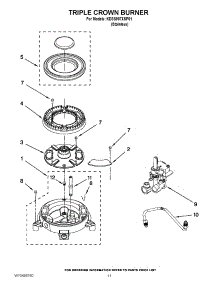 08 - Triple Crown Burner parts for Kitchenaid Range KDSS907XSP01 / from AppliancePartsPros.com