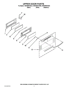 04 - Upper Door Parts parts for Kitchenaid Range KERS505XWH02 / from AppliancePartsPros.com