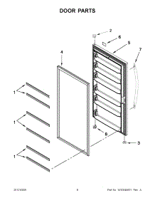 03 - Door Parts parts for Whirlpool Freezer EV250NXTQ03 / from AppliancePartsPros.com