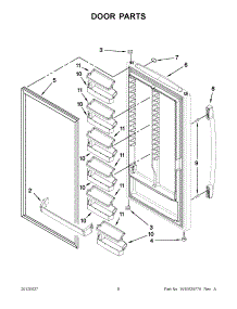 03 - Door Parts parts for Whirlpool Freezer EV181NZTQ03 / from AppliancePartsPros.com