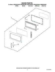 02 - Door Parts parts for Whirlpool Microwave WMH53520AE0 / from AppliancePartsPros.com