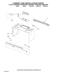 06 - Cabinet And Installation Parts parts for Whirlpool Microwave WMH53520AH0 / from AppliancePartsPros.com