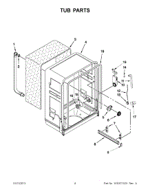 02 - Tub Parts parts for Whirlpool Dishwasher WDF518SAAS0 / from AppliancePartsPros.com