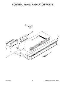 02 - Control Panel And Latch Parts parts for Whirlpool Dishwasher WDL785SAAM1 / from AppliancePartsPros.com