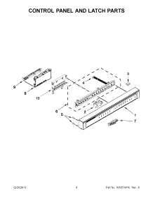 02 - Control Panel And Latch Parts parts for Whirlpool Dishwasher 7WDF530PAYM4 / from AppliancePartsPros.com