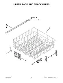 09 - Upper Rack And Track Parts parts for Whirlpool Dishwasher 7WDF530PAYM4 / from AppliancePartsPros.com