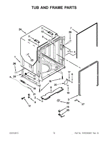 05 - Tub And Frame Parts parts for Whirlpool Dishwasher BLB14DRANA0 / from AppliancePartsPros.com