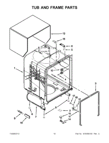 05 - Tub And Frame Parts parts for Whirlpool Dishwasher WDF310PLAB2 / from AppliancePartsPros.com