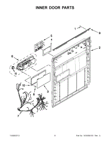 03 - Inner Door Parts parts for Whirlpool Dishwasher WDF310PLAW2 / from AppliancePartsPros.com