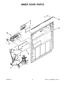 03 - Inner Door Parts parts for Whirlpool Dishwasher WDF310PAAW2 / from AppliancePartsPros.com