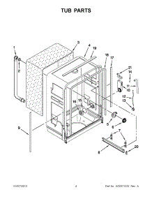 02 - Tub Parts parts for Whirlpool Dishwasher WDF550SAAS0 / from AppliancePartsPros.com