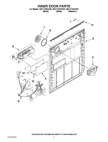 03 - Inner Door Parts parts for Whirlpool Dishwasher WDT770PAYB3 / from AppliancePartsPros.com