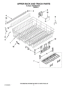09 - Upper Rack And Track Parts parts for Whirlpool Dishwasher 7WDT950SAYM1 / from AppliancePartsPros.com