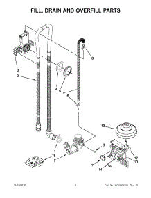 04 - Fill, Drain And Overfill Parts parts for Whirlpool Dishwasher WDF530PSYM3 / from AppliancePartsPros.com