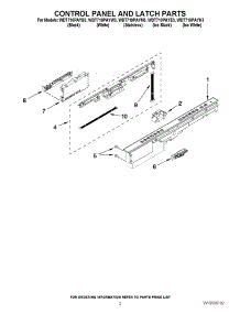 02 - Control Panel And Latch Parts parts for Whirlpool Dishwasher WDT710PAYE3 / from AppliancePartsPros.com
