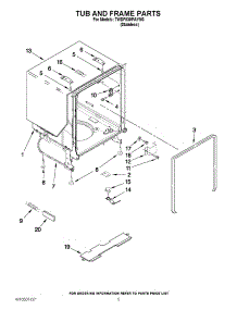 05 - Tub And Frame Parts parts for Whirlpool Dishwasher 7WDF530PAYM3 / from AppliancePartsPros.com