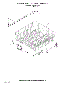 09 - Upper Rack And Track Parts parts for Whirlpool Dishwasher 7WDF530PAYM3 / from AppliancePartsPros.com