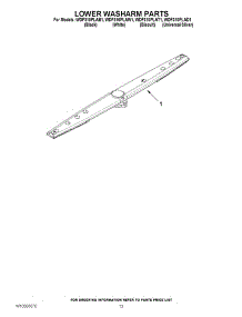 11 - Lower Washarm Parts parts for Whirlpool Dishwasher WDF310PLAW1 / from AppliancePartsPros.com