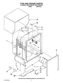05 - Tub And Frame Parts parts for Whirlpool Dishwasher 7WDT770PAYM3 / from AppliancePartsPros.com